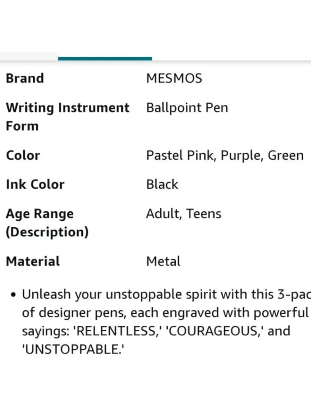 Mesmos Inspire Pen Set Metal Pastel Ballpoint Black Ink Pink Gift New In Box Mom